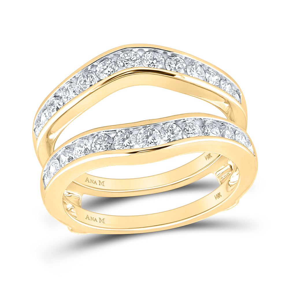 14kt Yellow Gold Womens Round Diamond Wedding Wrap Ring Guard Enhancer ...