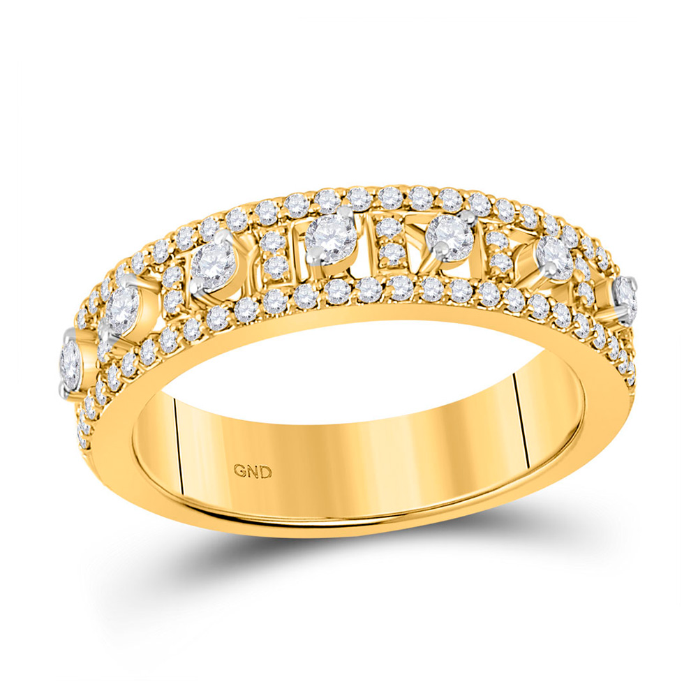 14kt Yellow Gold Womens Round Diamond Anniversary Band Ring 5/8 Cttw eBay