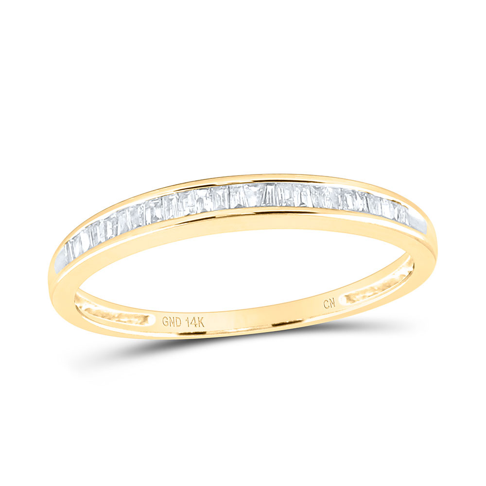 14k Yellow Gold Womens Baguette Diamond Wedding Anniversary Band Ring 1