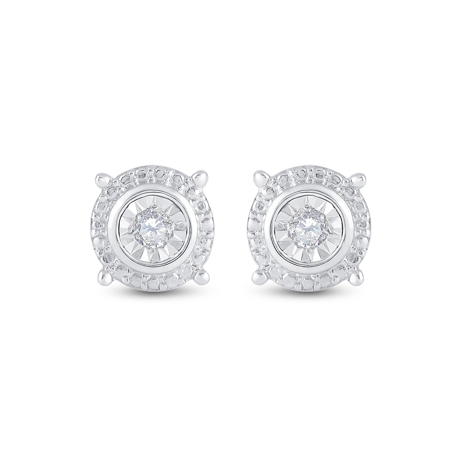 1 10 cttw diamond sterling silver earrings