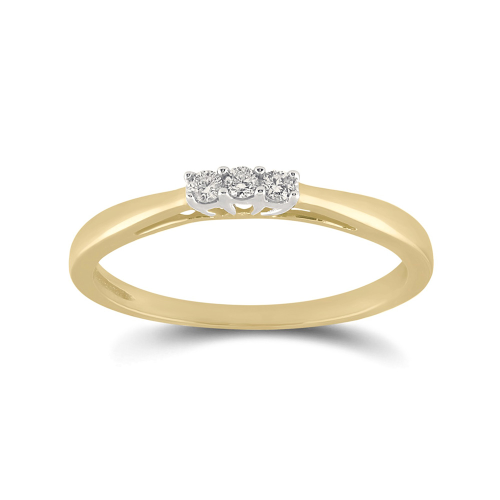 TheJewelryMaster 0.07ctw Round 3 Stone Diamond Engagement Ring