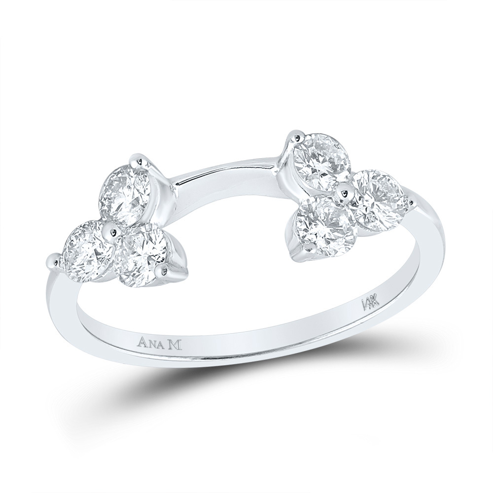 TheJewelryMaster 0.75ctw Round Diamond Ring Wedding Band Ring Guard