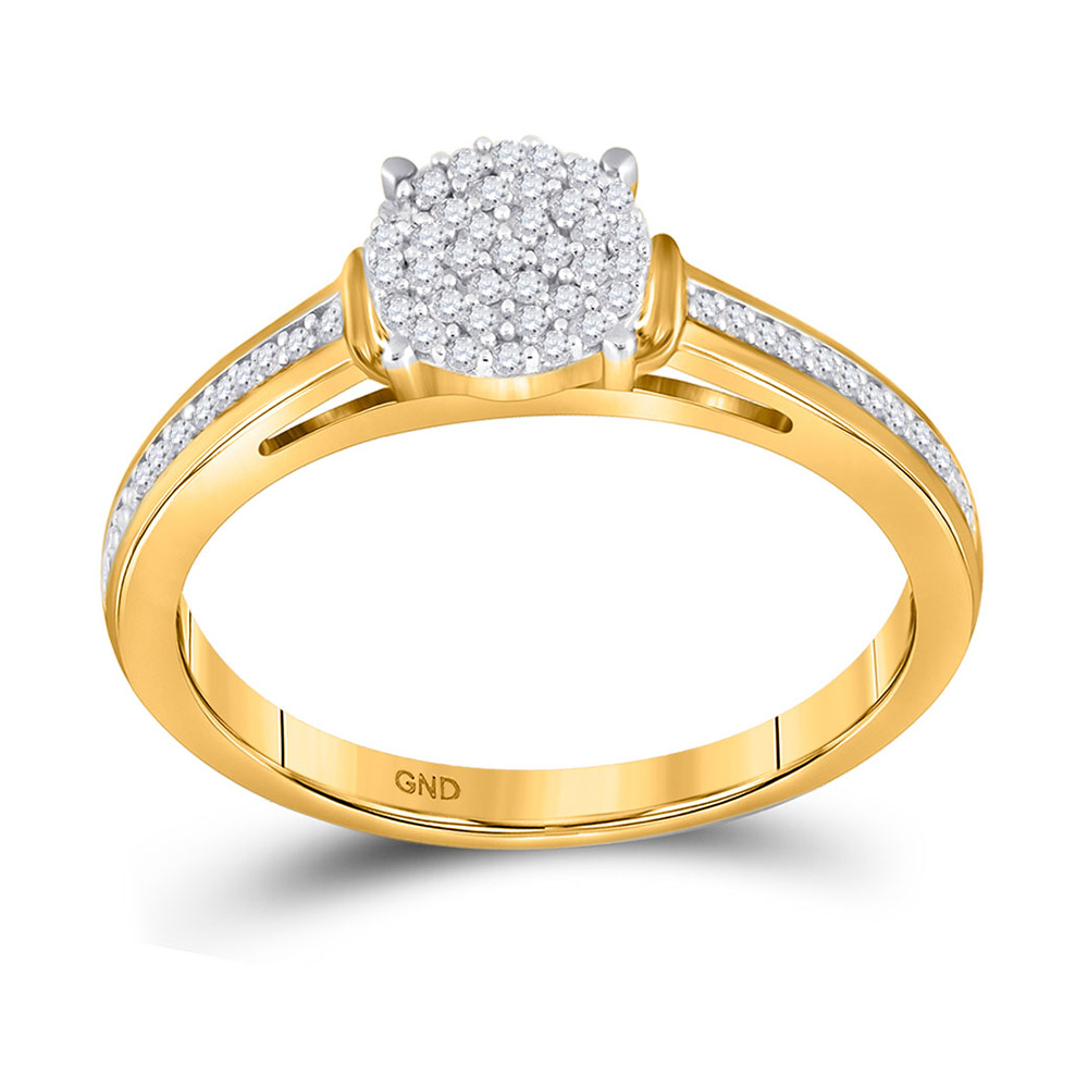0.50 Ct Round Cut Diamond Cluster Engagement Wedding Ring 14K Yellow Gold Finish